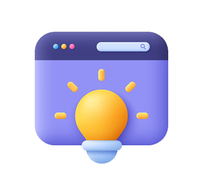 web landing page web banner with light bulb online learning 3d vector icon cartoon minimal style 1
